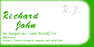 richard john business card